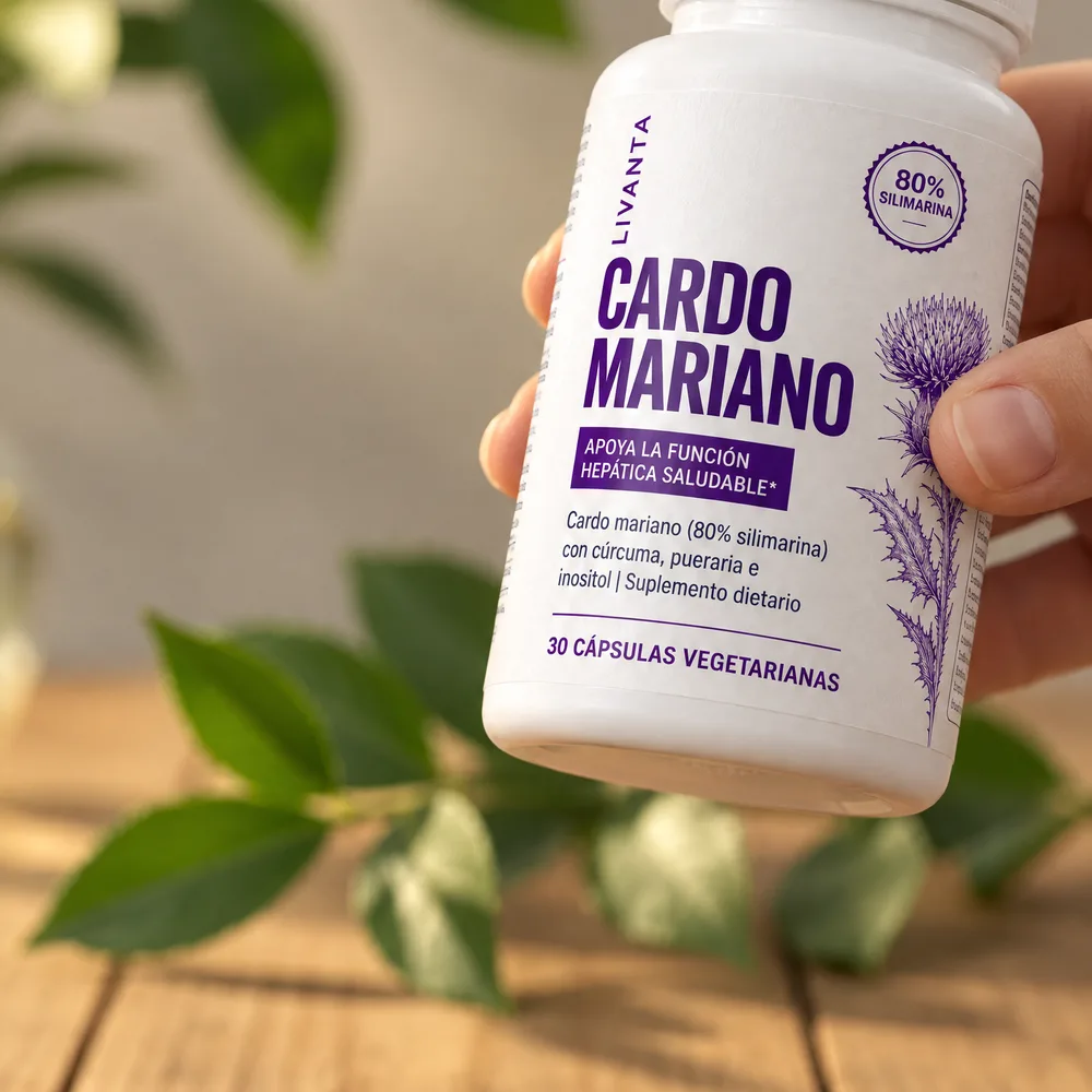 Frasco de Livanta en la mano